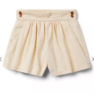 Linen-Cotton Button Short